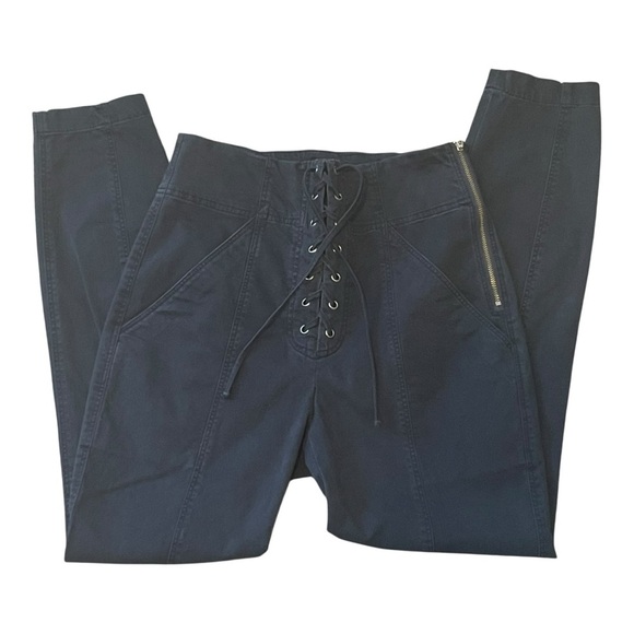 A.L.C Black Lace-Up Skinny Pants Size 4 - Picture 6 of 11